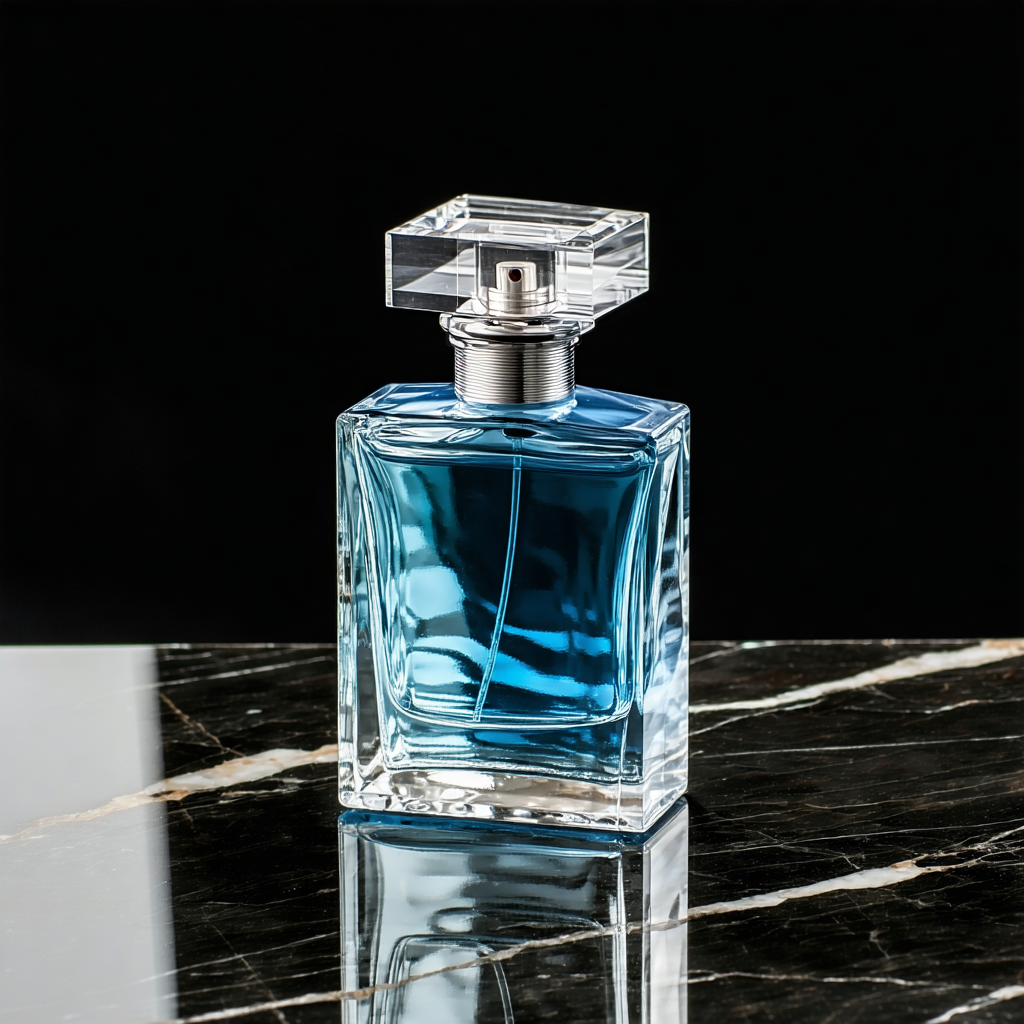 product shot of a glass bottle, hyperrealistic
